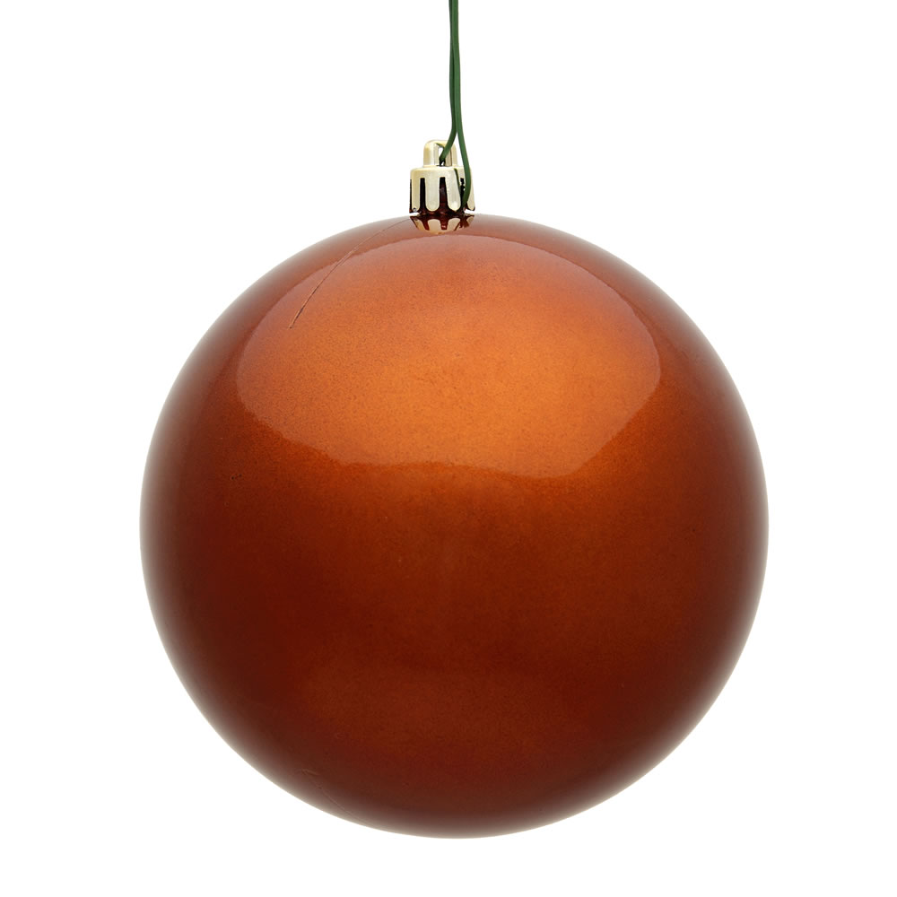 12 Inch Copper Candy Round Christmas Ball Ornament Shatterproof UV