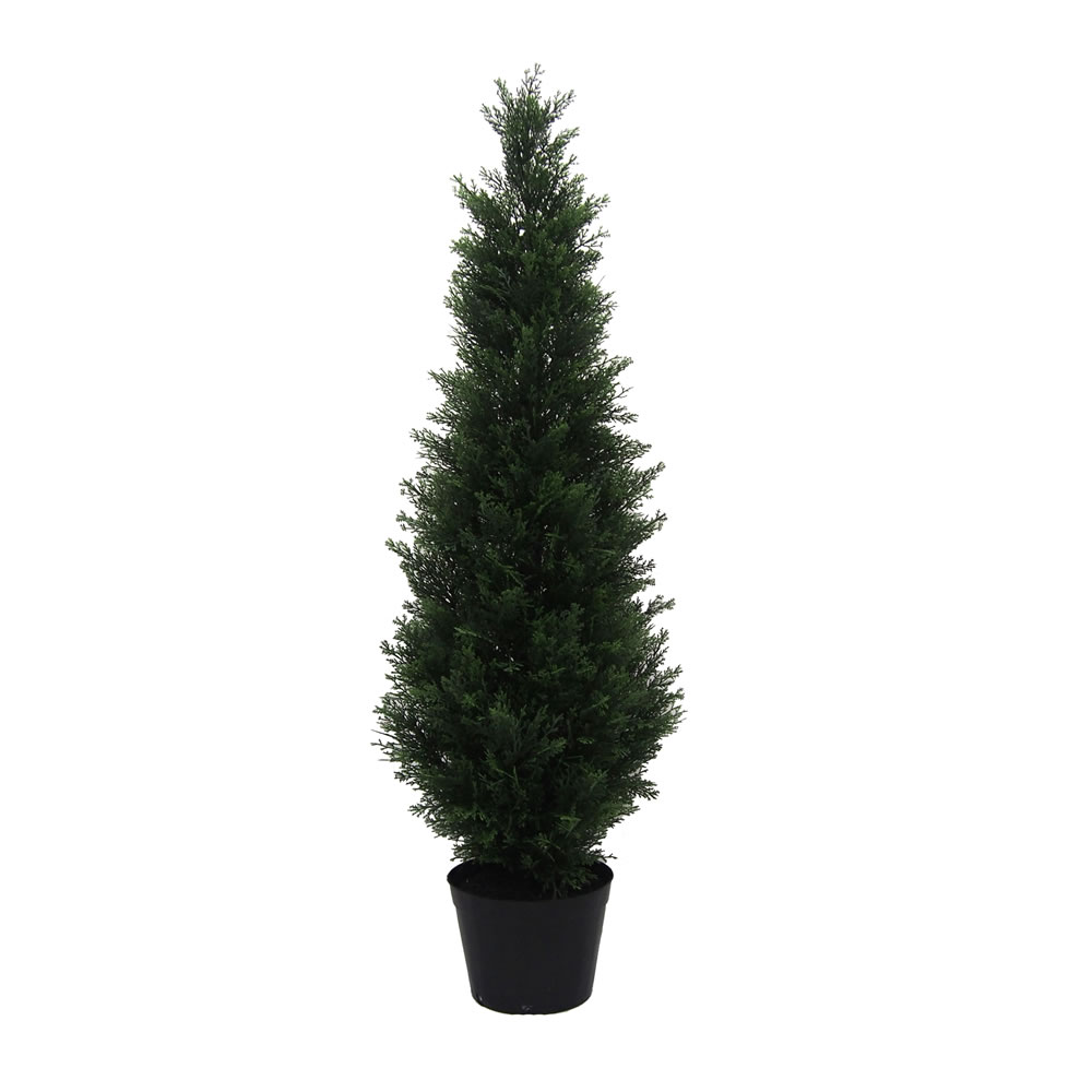 4 Foot Green Cedar Artificial Potted Christmas Tree Unlit