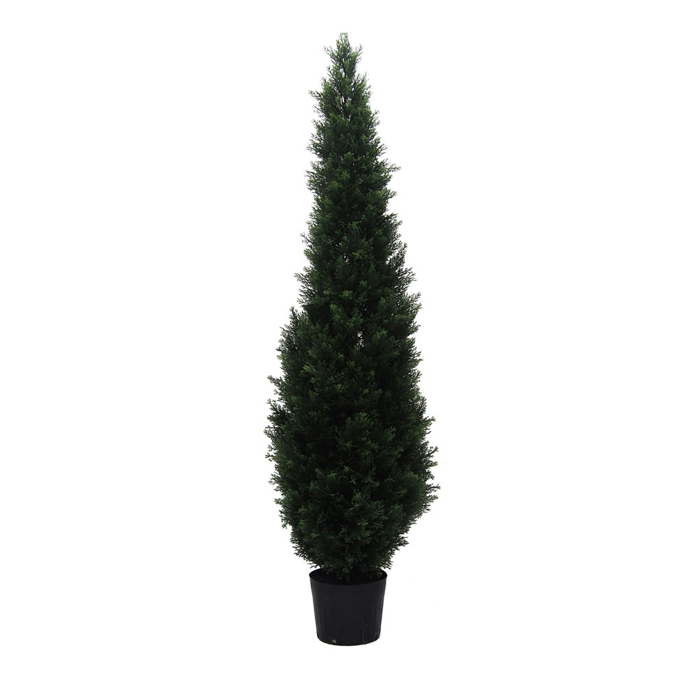 6 Foot Green Cedar Artificial Potted Christmas Tree Unlit