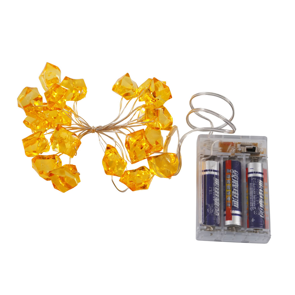 Led Christmas Lights Christmastopia 20 Battery Operated Led Ice Cube Gold Christmas Light Set 6 Hour Timer