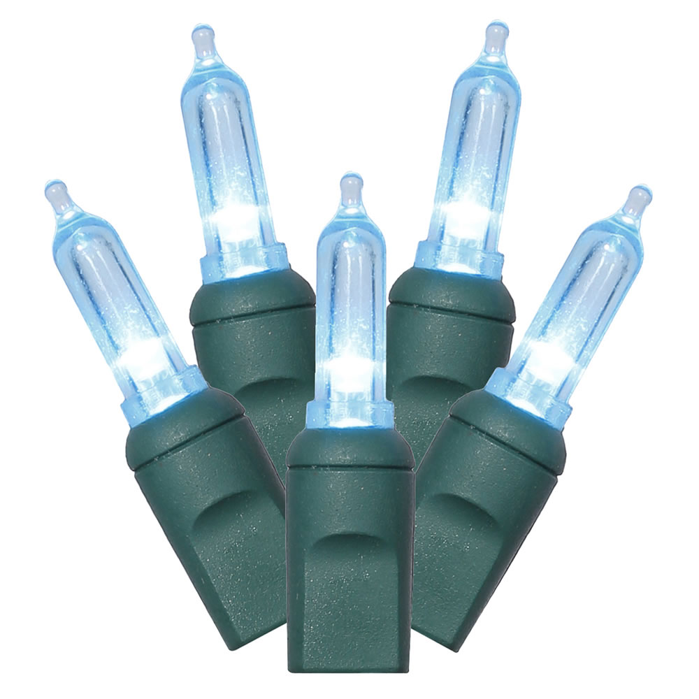 Christmastopia.com 100 Commercial Grade LED Italian M5 Smooth Teal Christmas Mini Light Set Green Wire