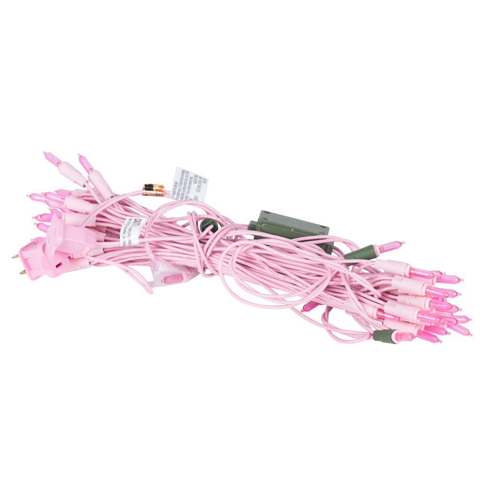 50 LED DuraLit Pink Christmas Mini Light Set