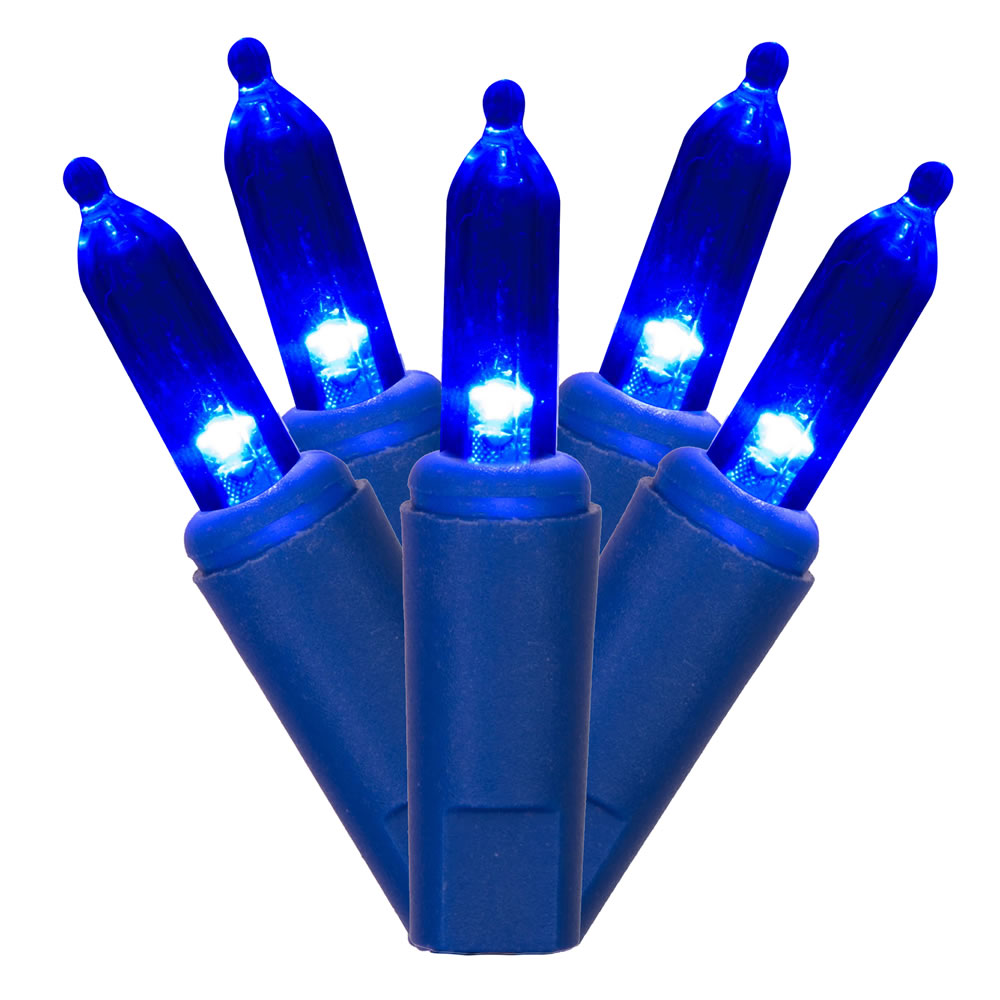 50 LED DuraLit Blue Christmas Mini Light Set