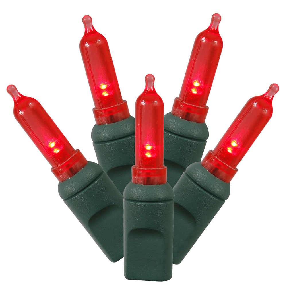 Christmastopia.com 100 Commercial Grade LED Italian M5 Smooth Red Christmas Mini Light Set Green Wire