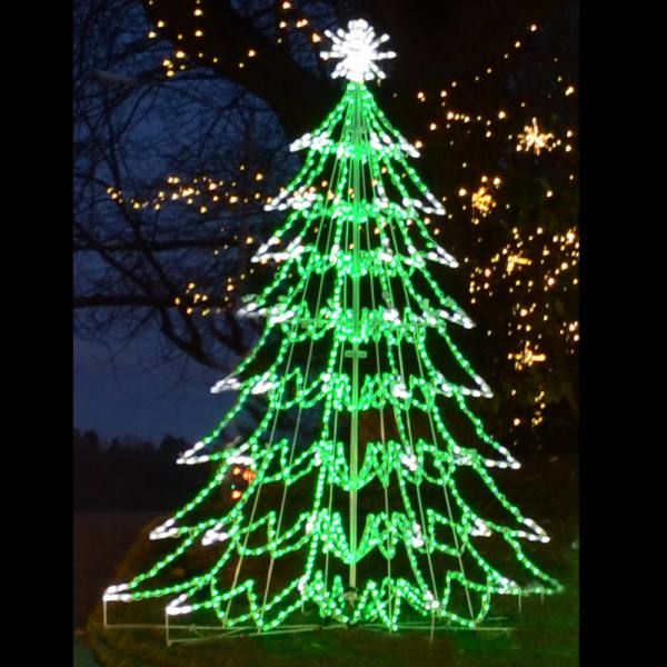 10 Foot Christmas Pine Tree 3D LED Lighted Outdoor Christmas Decoration