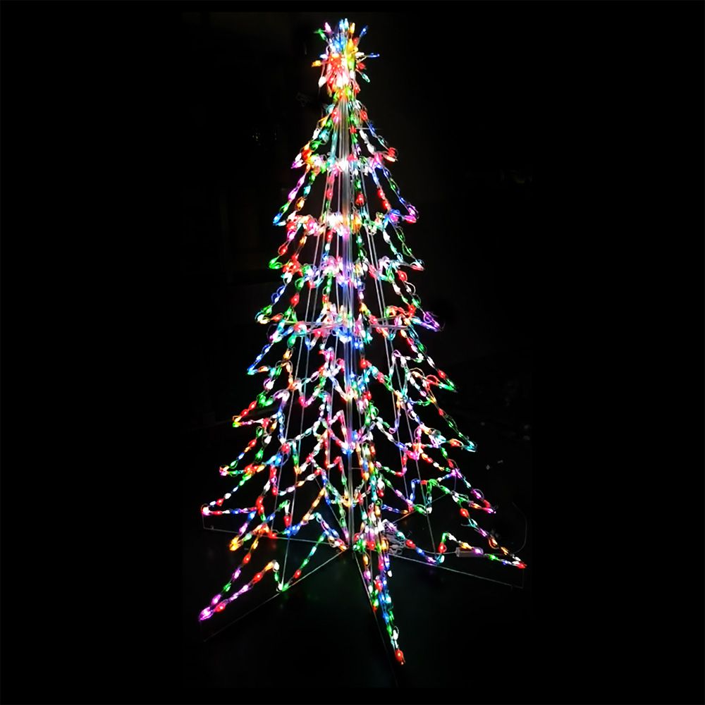 Christmastopia.com 10 Foot Christmas Tree  3D LED Lighted Outdoor Christmas Decoration 8 Function RGB Color Change Lights With Controller