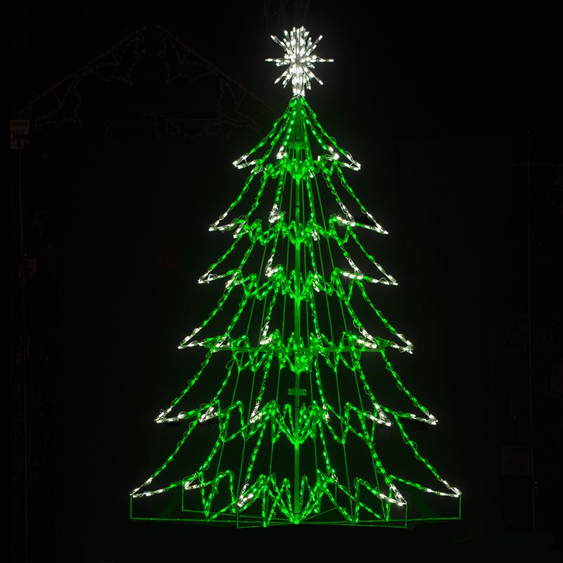 6.5 Foot Christmas Pine Tree 3D LED Lighted Outdoor Christmas Decoration