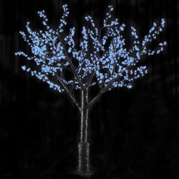 8 Foot Cherry Blossom Tree Blue LED Lighted Outdoor Christmas Decoration