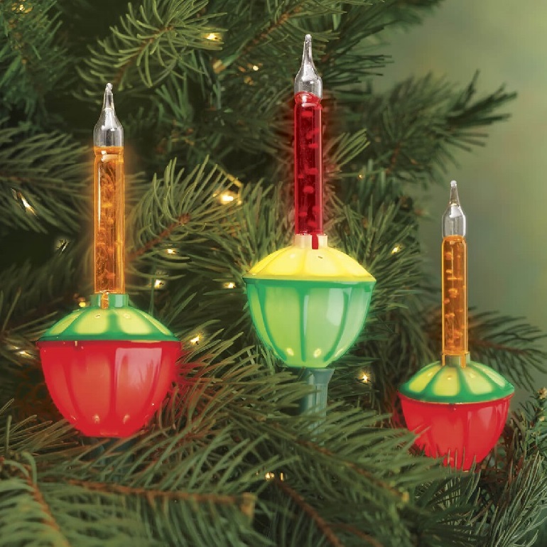 7 Incandescent C7 Multi Color Bubble Christmas Light Set - Green Wire