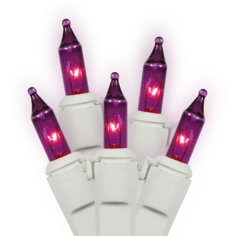Christmastopia.com 100 Incandescent Mini Purple Easter Light Set White Wire