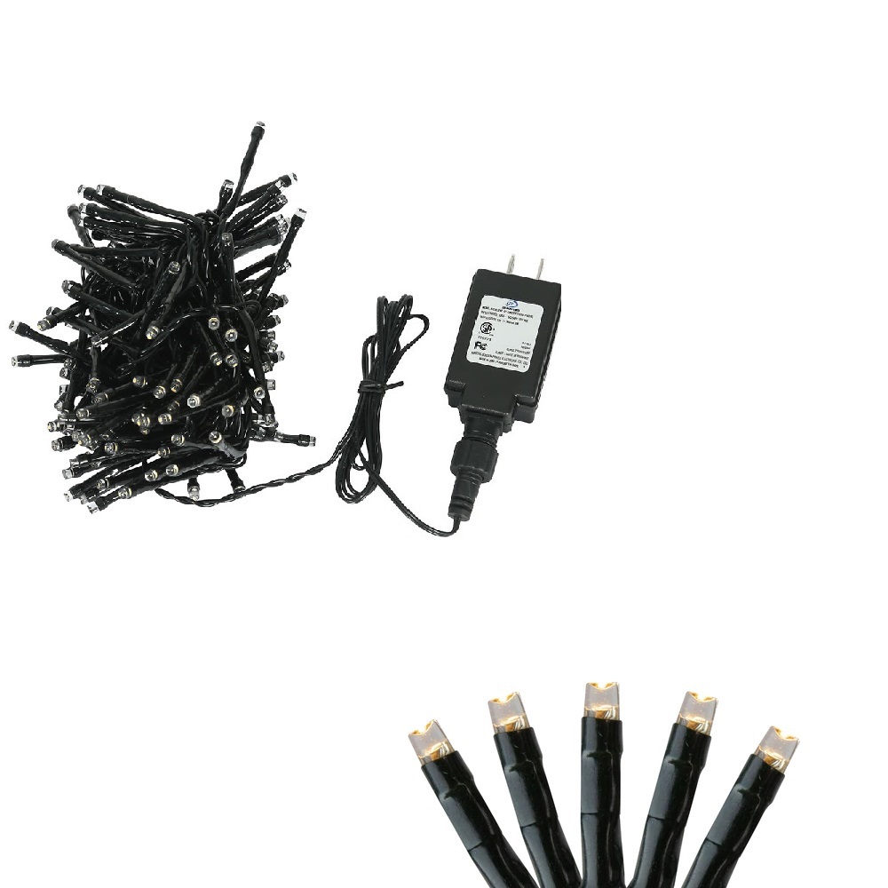 Christmastopia.com 144 LED Warm White Cluster LED Mini Light Set with Black Wire