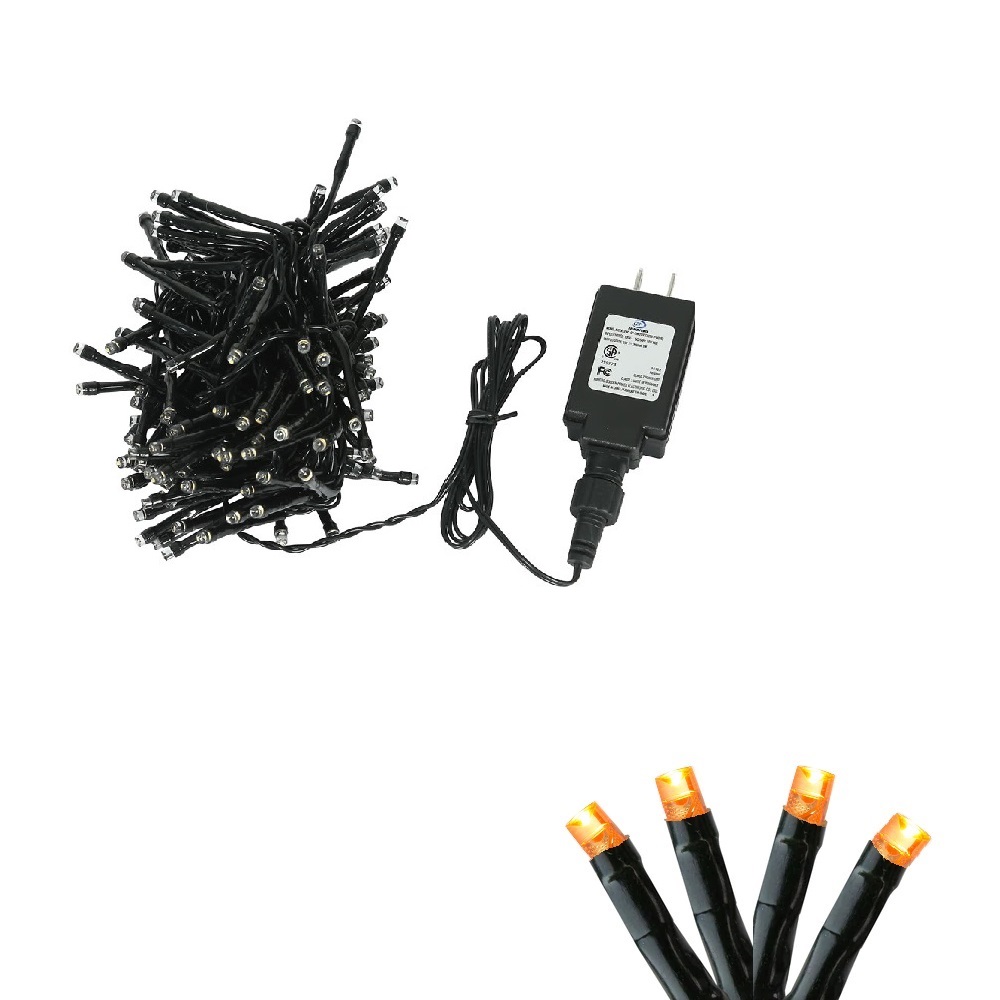 Christmastopia.com 144 LED Orange Cluster LED Mini Light Set with Black Wire