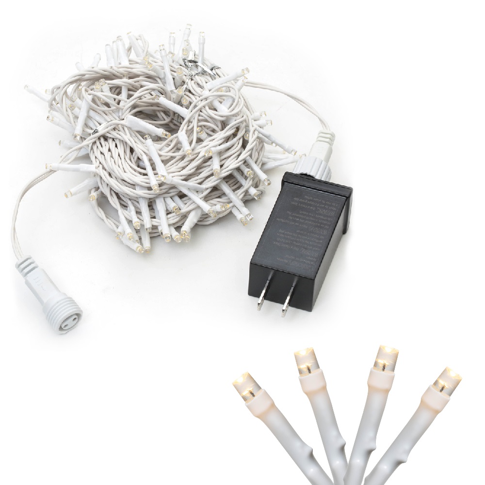 Christmastopia.com 144 Light Warm White 2 Function White Wire Spider Light Set