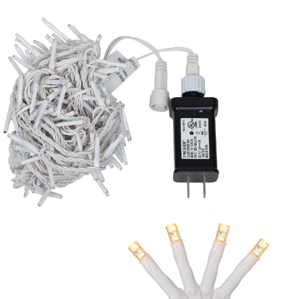 Christmastopia.com 144 LED Warm White Cluster LED Mini Light Set with White Wire