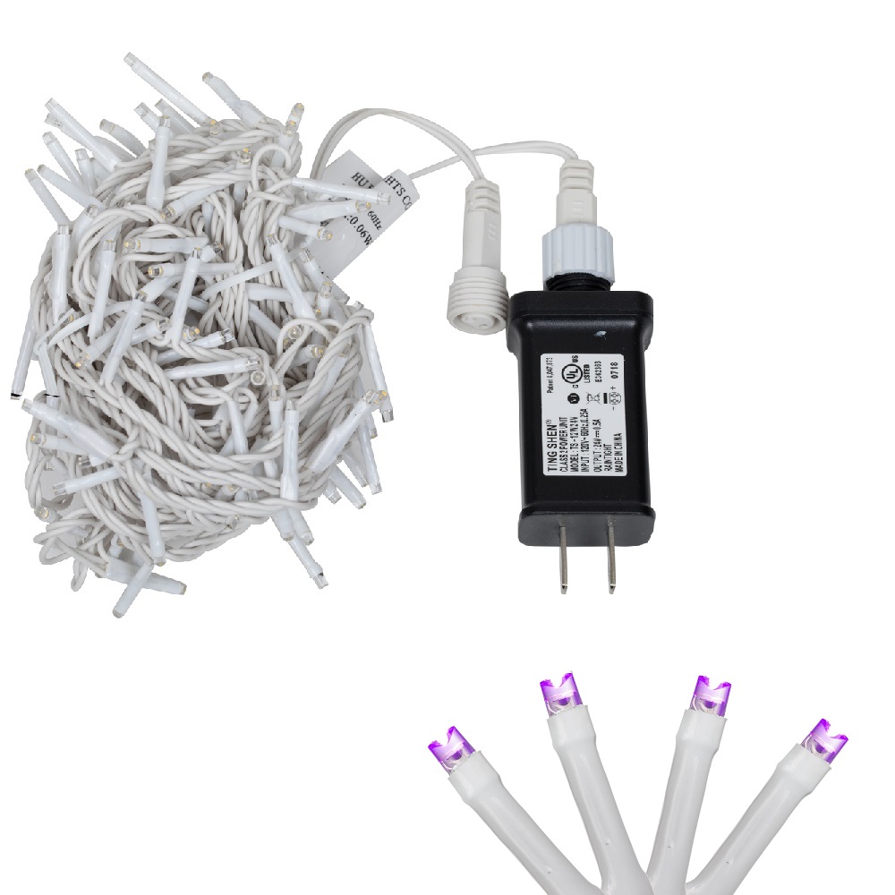 Christmastopia.com 144 LED Purple Cluster LED Mini Light Set with White Wire