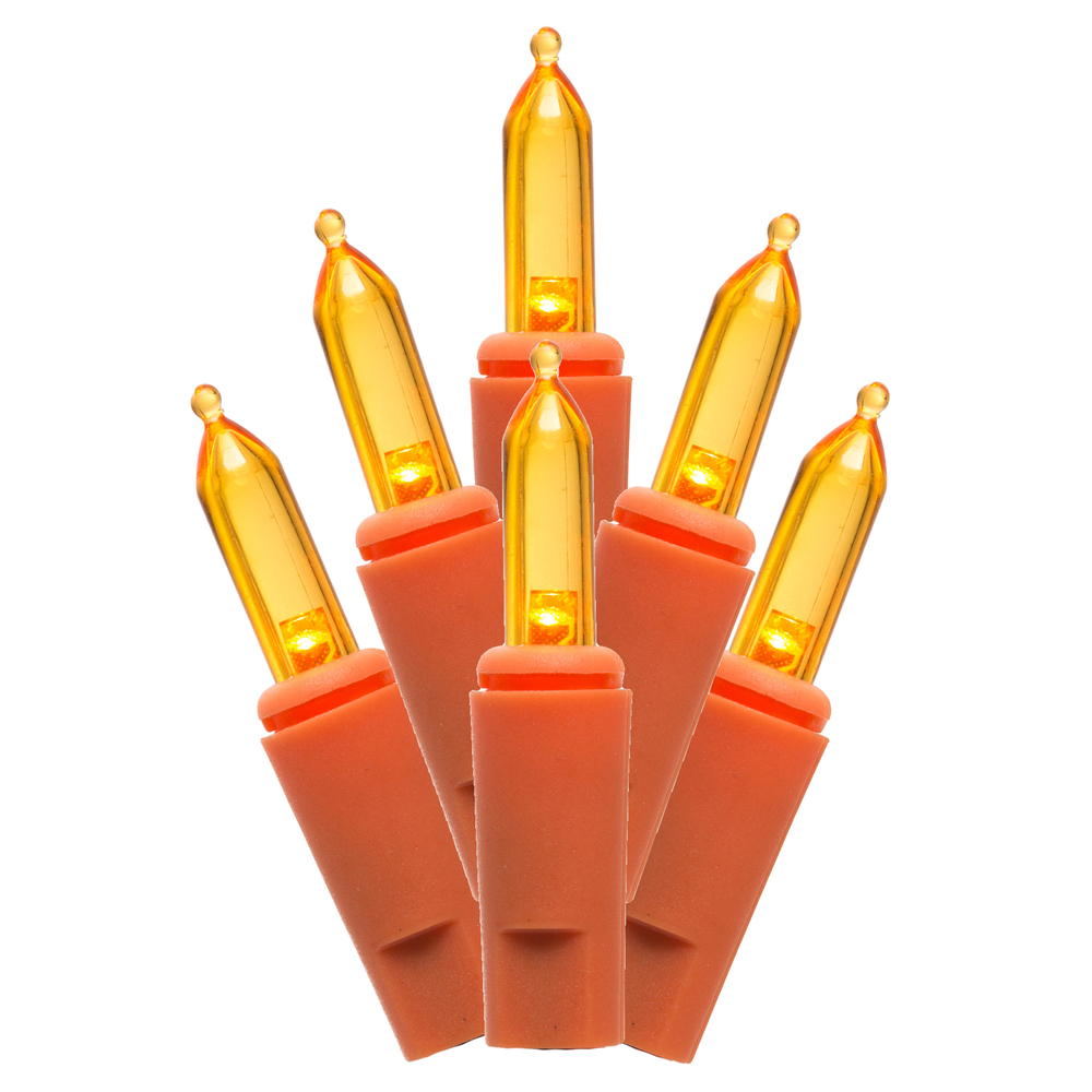 50 LED DuraLit Orange Christmas Mini Light Set