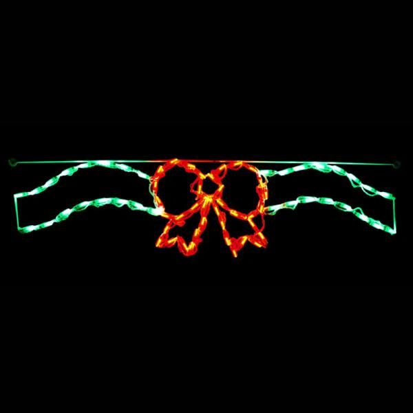 Christmastopia.com Bow Ribbon Linkable Red And Green Color LED Lighted Outdoor Christmas Decoration Set Of 12