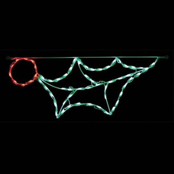Holly With Berry Linkable LED Lighted Outdoor Christmas Decoration Set Of 12