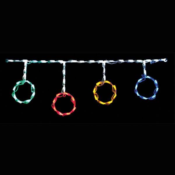 Ornament Rod Freestyle Linkable Multi Color LED Lighted Outdoor Christmas Decoration Set Of 12