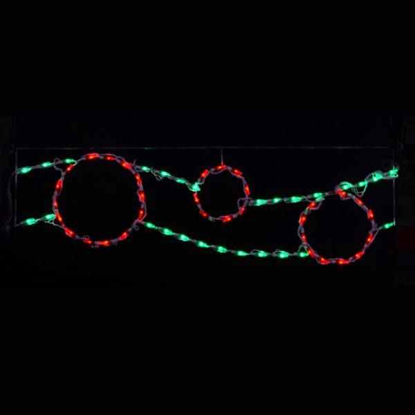 Christmastopia.com Ornament Ribbon Red And Green Color LED Lighted Outdoor Christmas Decoration Set Of 12