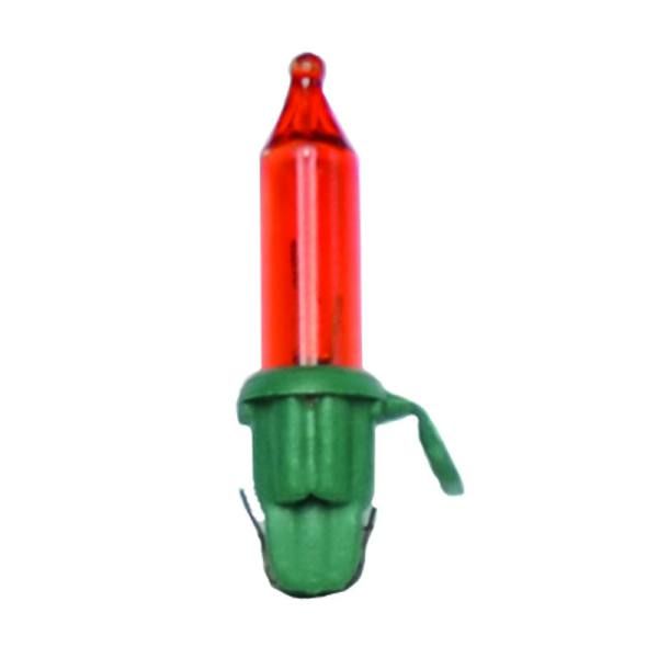 Amber Mini Incandescent Light Bulb With Green Base Set Of 25