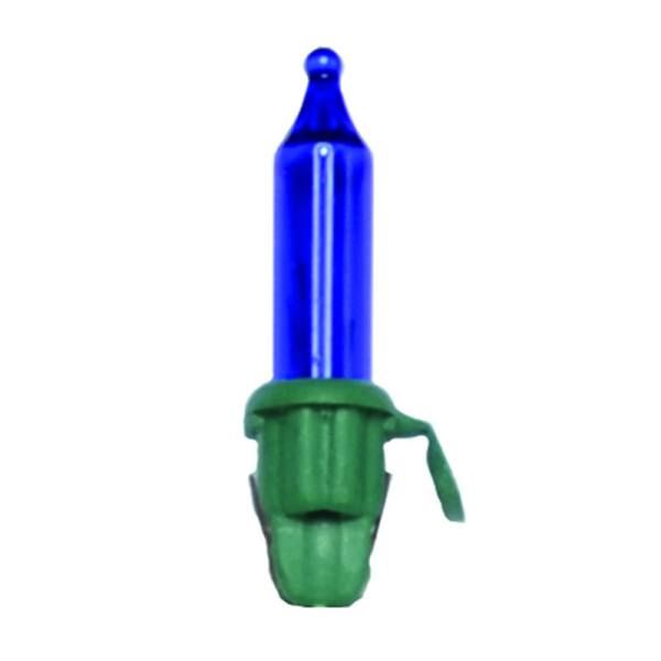 Blue Mini Incandescent Light Bulb With Green Base Set Of 25