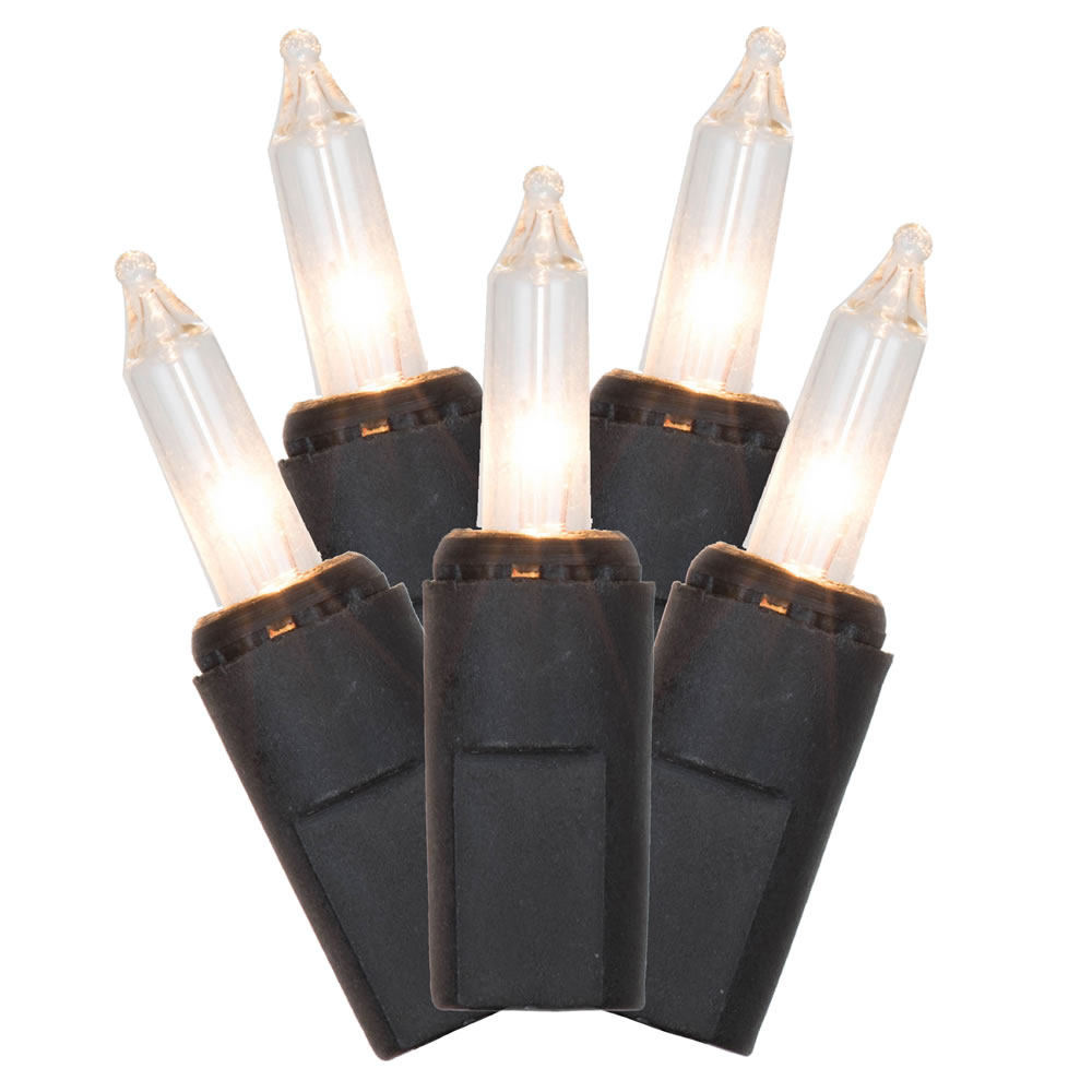 Christmastopia.com 35 Commercial Grade DuraLit LED M5 Italian Warm White Mini Christmas Light Set Black Wire