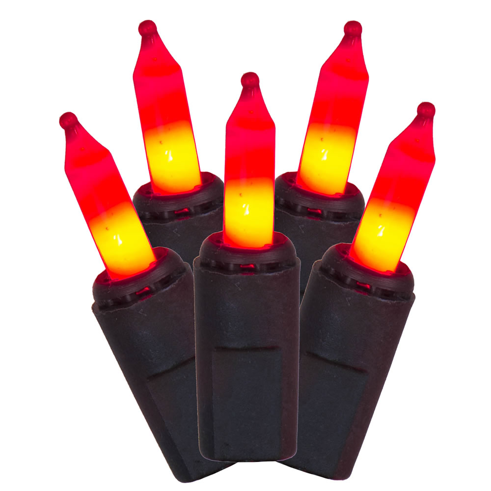 Christmastopia.com 50 Commercial Grade DuraLit LED M5 Italian Orange Mini Light Set Black Wire