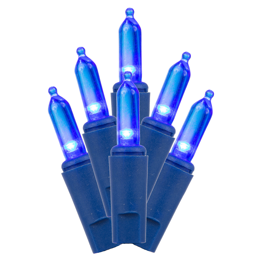 Christmastopia.com 35 Commercial Grade DuraLit LED M5 Italian Blue Mini Christmas Light Set Blue Wire