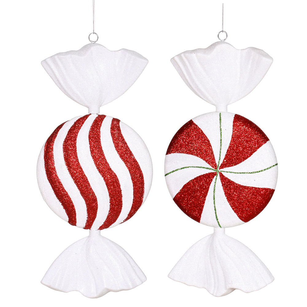 13 Inch Peppermint Red White Green Candy Christmas Ornament