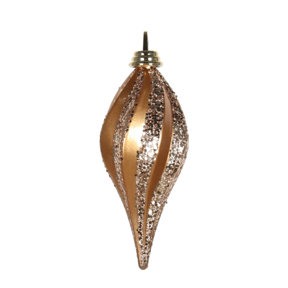 8 Inch Rose Gold Candy Glitter Swirl Drop Christmas Ornament