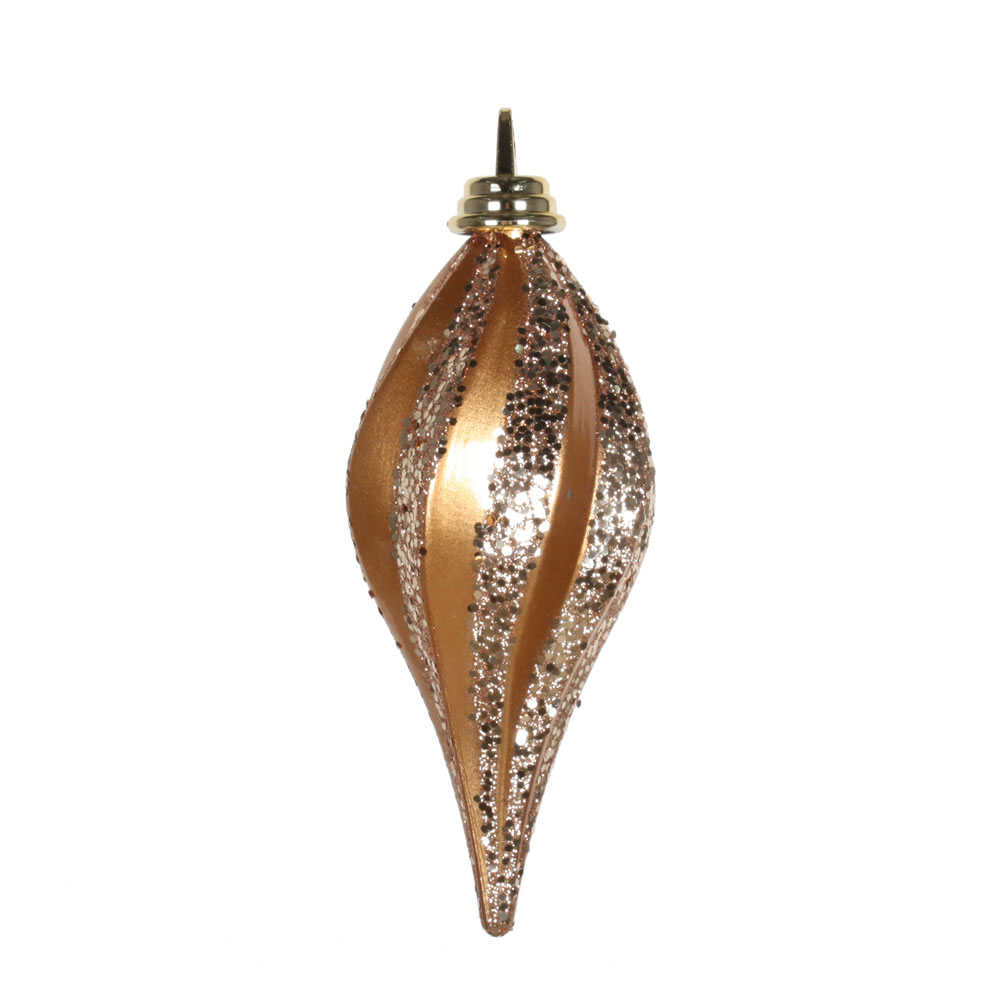 Christmastopia.com 8 Inch Rose Gold Candy Glitter Swirl Drop Christmas Ornament
