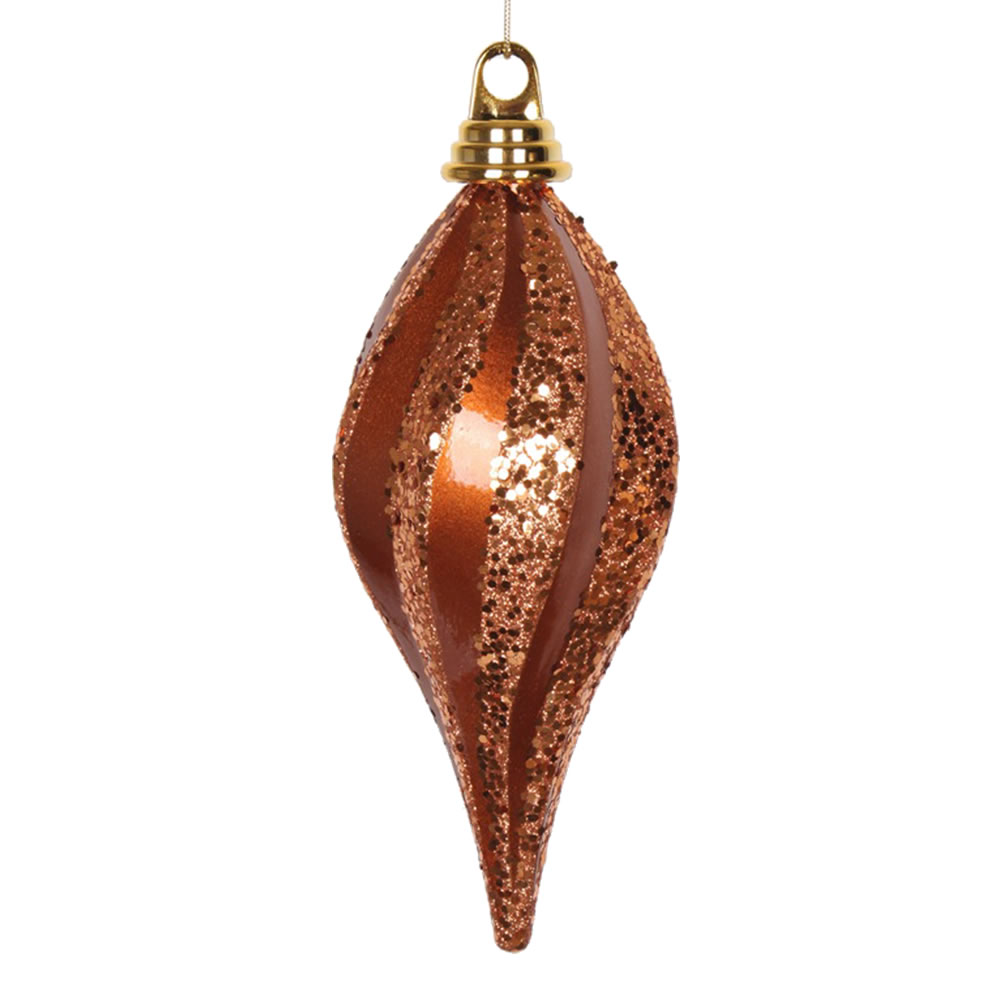 Christmastopia.com - 8 Inch Copper Candy Glitter Swirl Drop