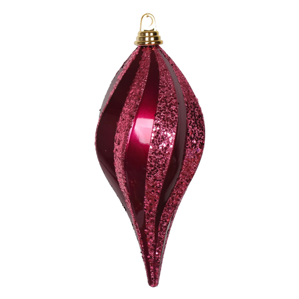 12 Inch Fuchsia Candy Glitter Swirl Drop Candy Glitter Swirl Drop Ornament