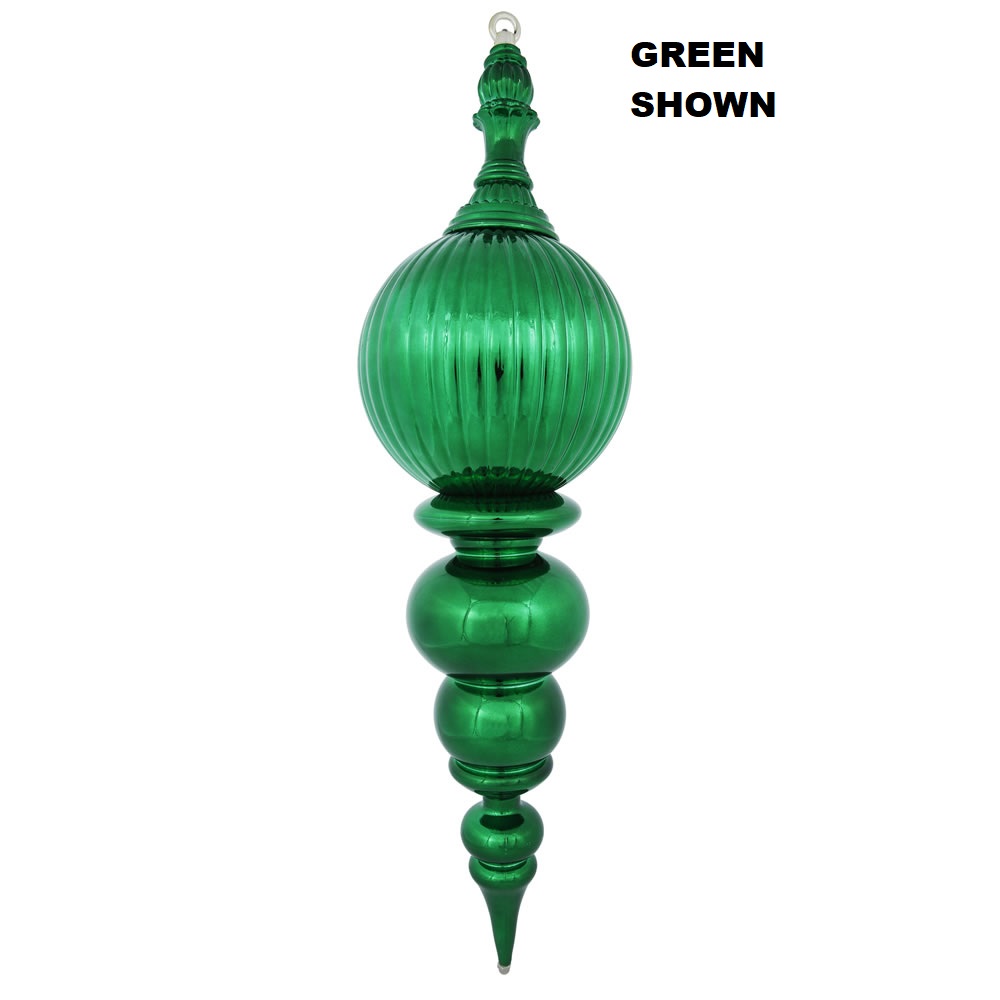 28 Inch Emerald Green Shiny Pumpkin Christmas Finial Ornament Shatterproof