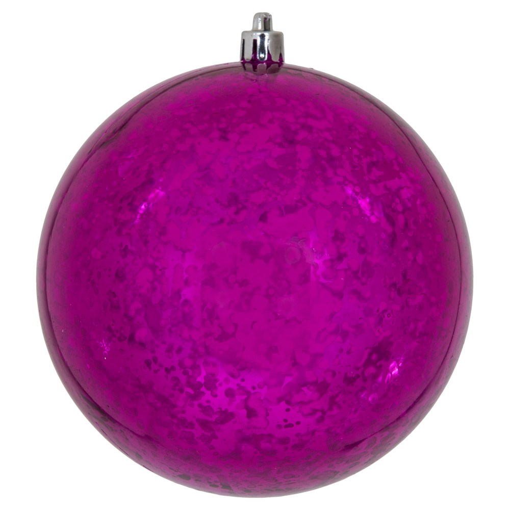 4.75 Inch Fuchsia Shiny Mercury Round Christmas Ball Ornament Shatterproof