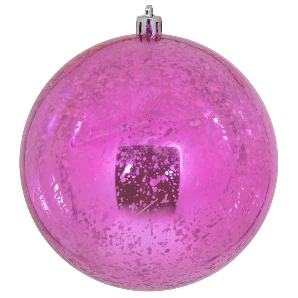 4.75 Inch Pink Shiny Mercury Round Christmas Ball Ornament Shatterproof