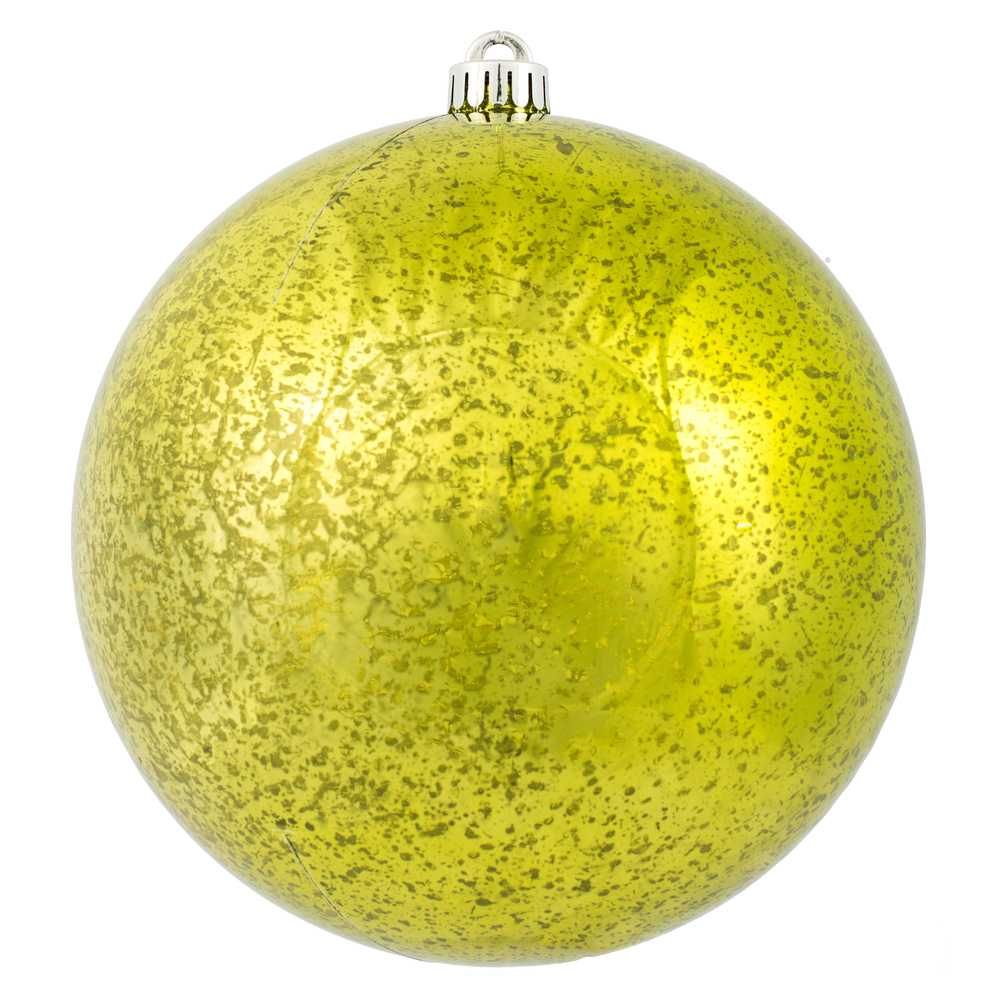 8 Inch Lime Green Shiny Mercury Christmas Ball Ornament Shatterproof