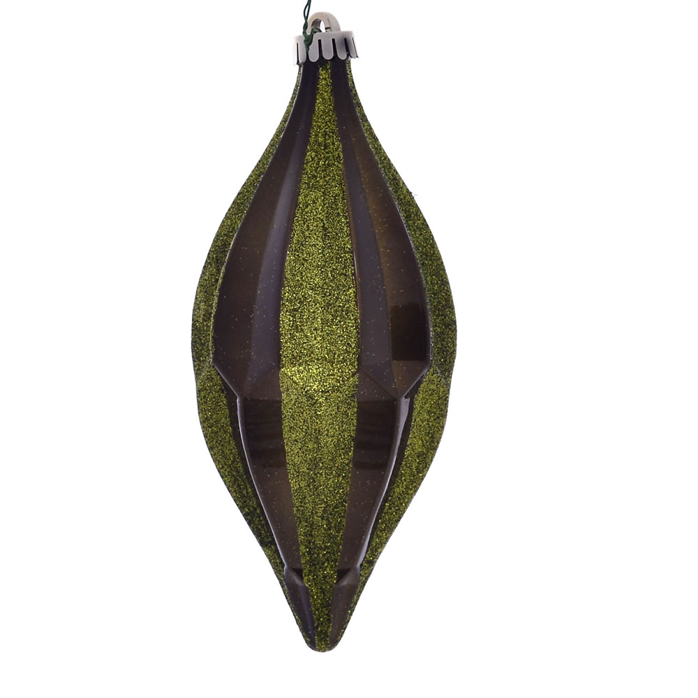 10 Inch Olive Candy Glitter Shuttle Christmas Ornament Shatterproof
