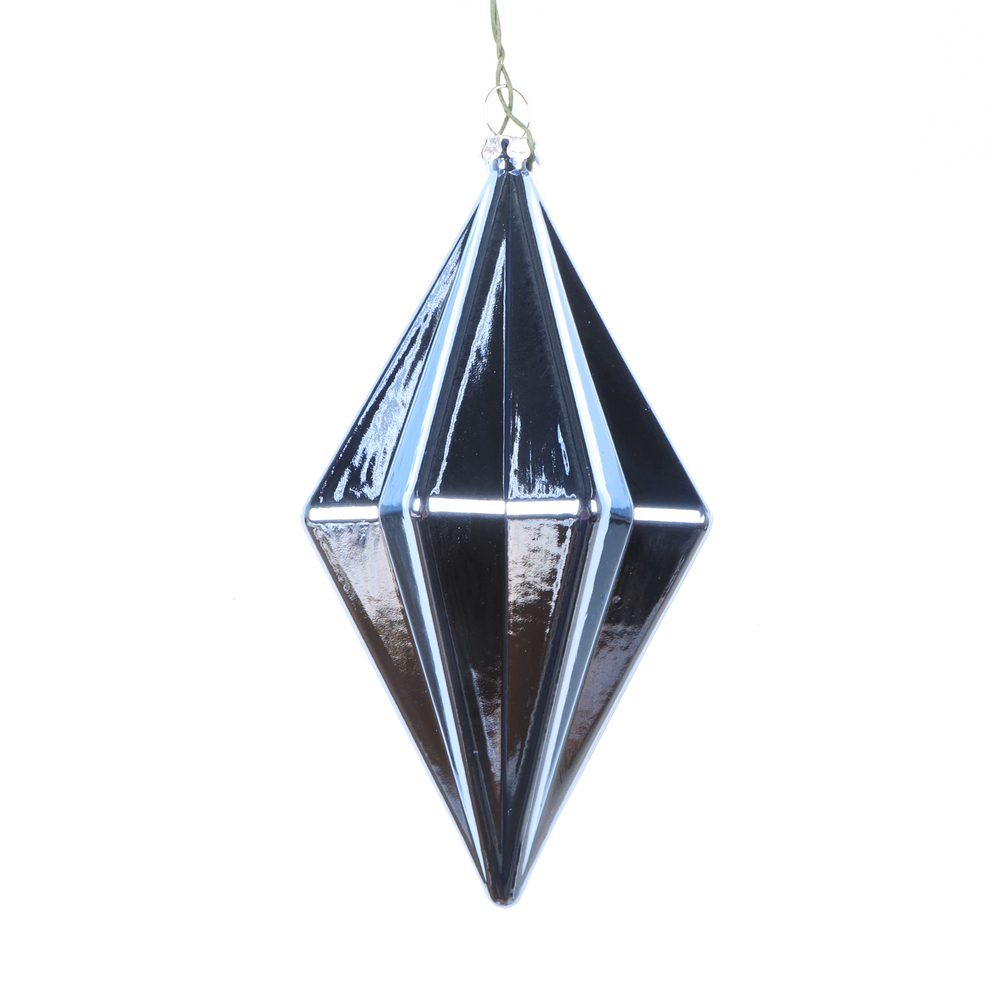 Christmastopia.com 5.5 Inch Periwinkle Shiny Rhombus Christmas Finial Ornament Shatterproof