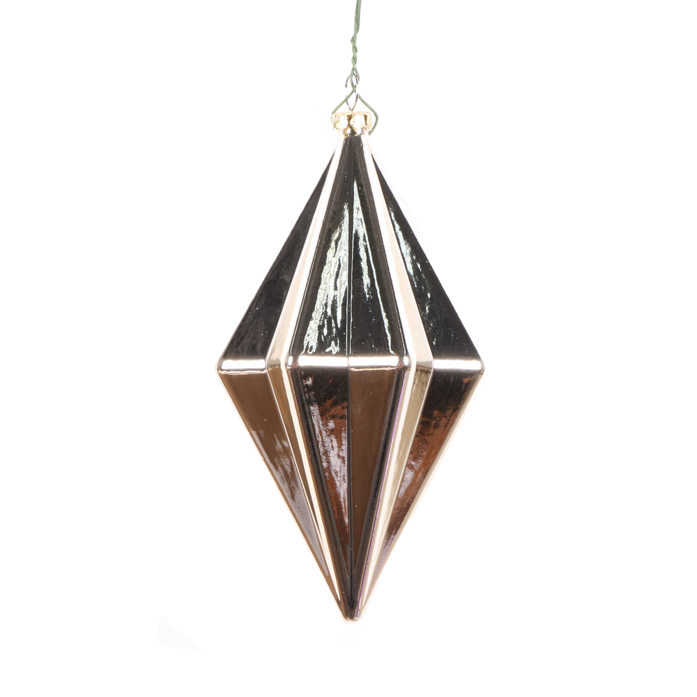 Christmastopia.com 5.5 Inch Oat Shiny Rhombus Christmas Finial Ornament Shatterproof