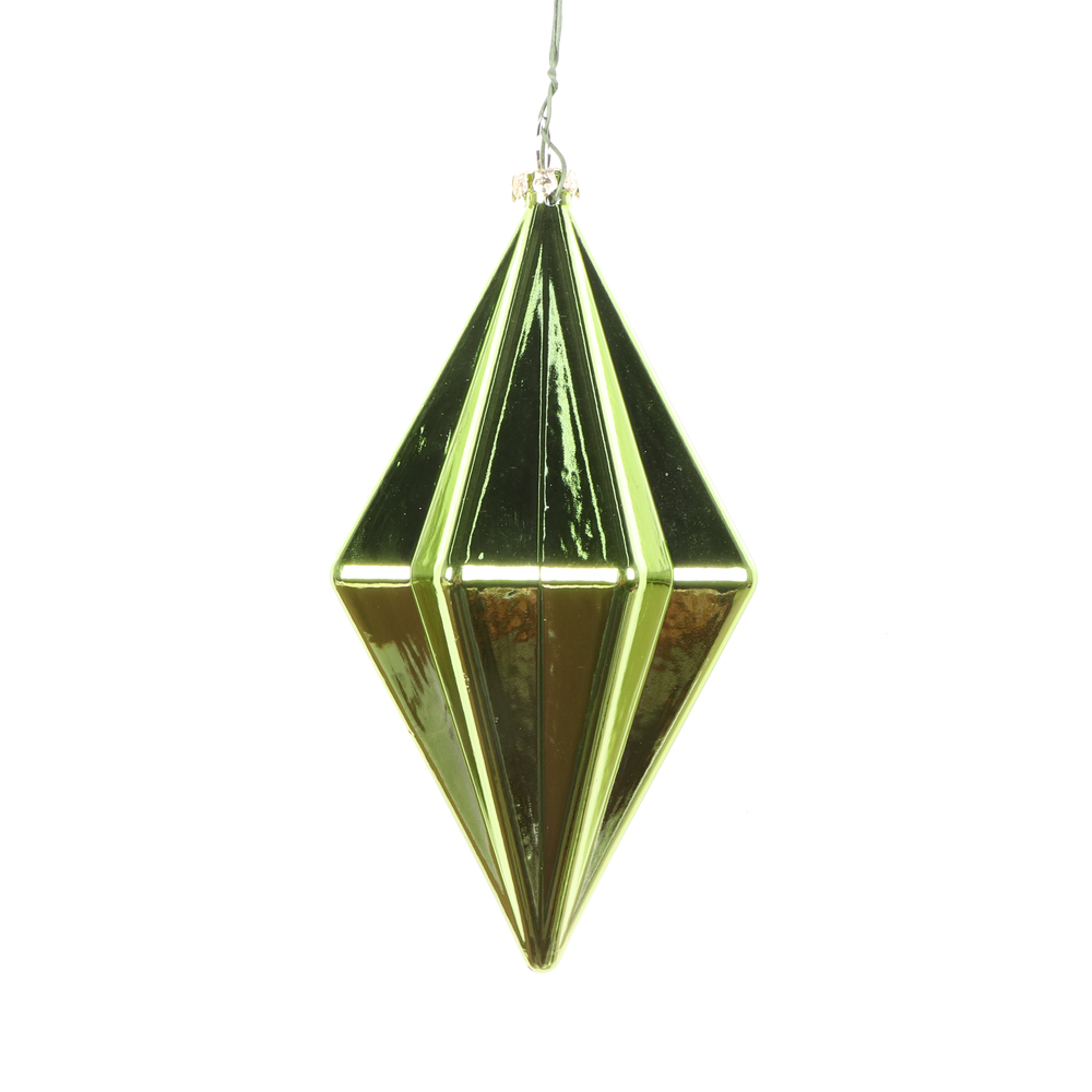 Christmastopia.com 5.5 Inch Celadon Shiny Rhombus Christmas Finial Ornament Shatterproof