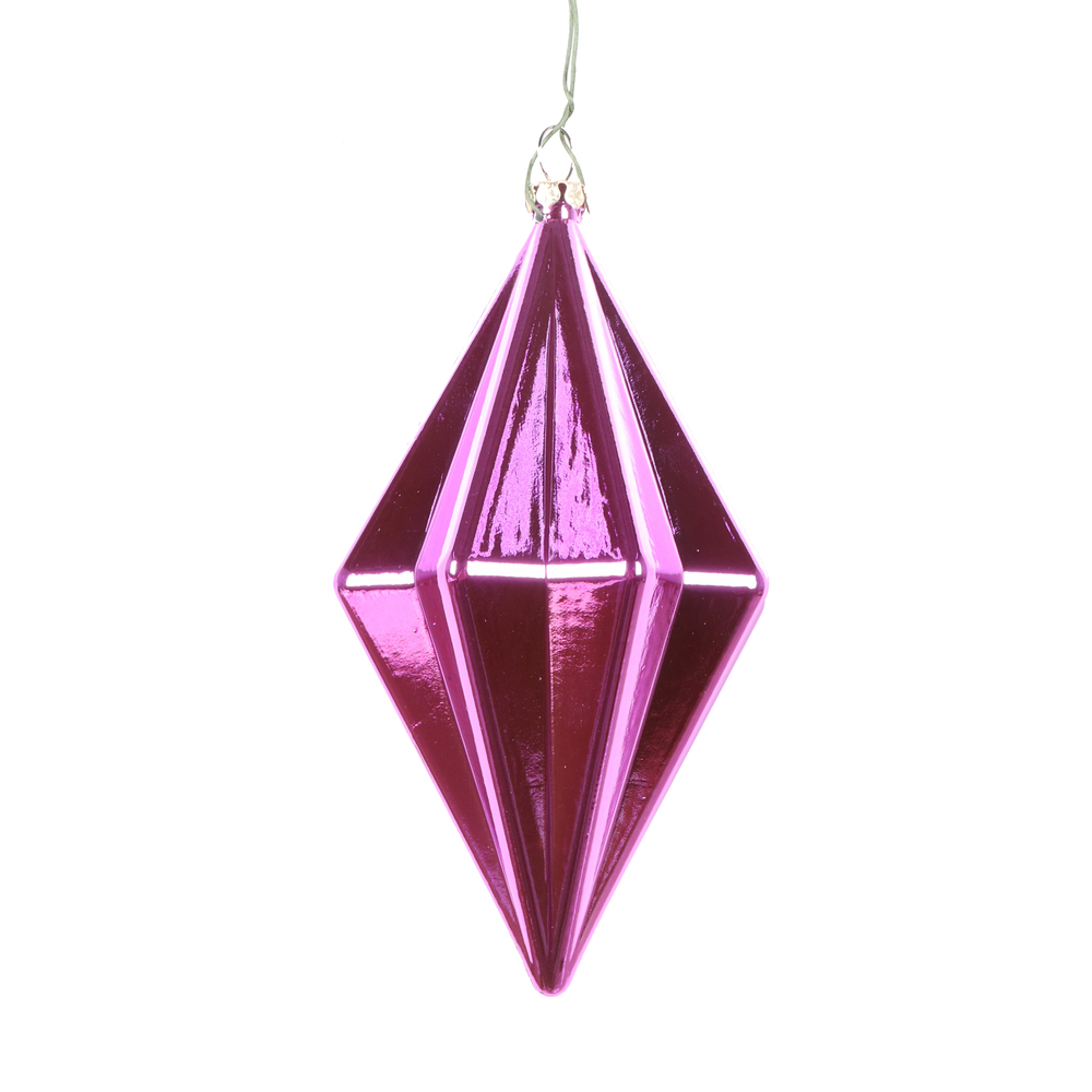 Christmastopia.com 5.5 Inch Orchid Shiny Rhombus Christmas Finial Ornament Shatterproof