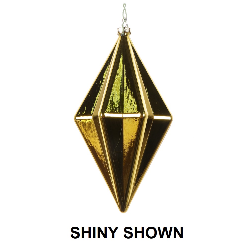 Christmastopia.com 5.5 Inch Olive Matte Rhombus Christmas Finial Ornament Shatterproof