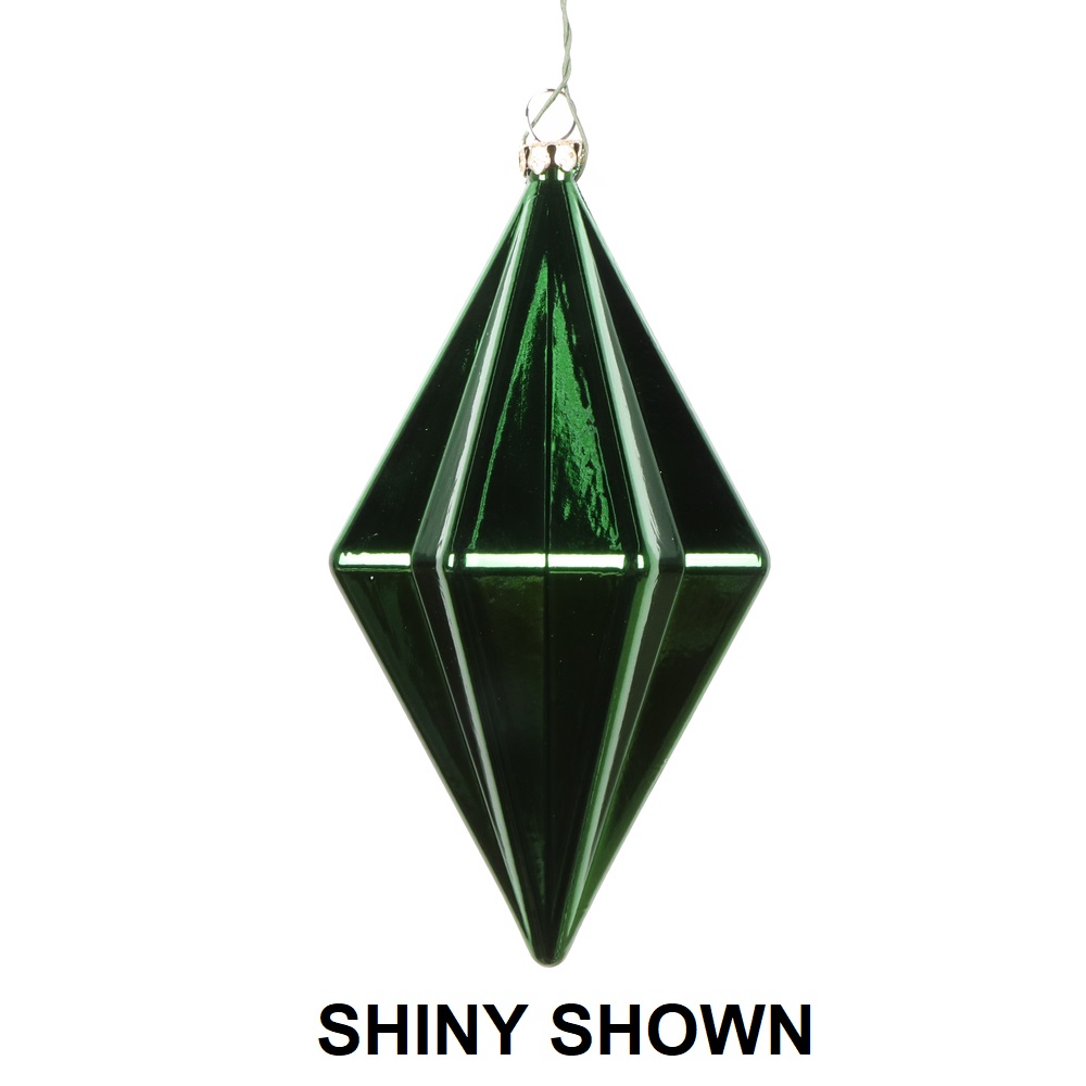 5.5 Inch Emerald Matte Rhombus Christmas Finial Ornament Shatterproof