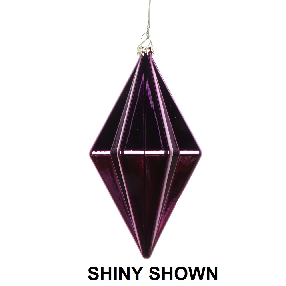 Christmastopia.com 5.5 Inch Plum Matte Rhombus Christmas Finial Ornament Shatterproof