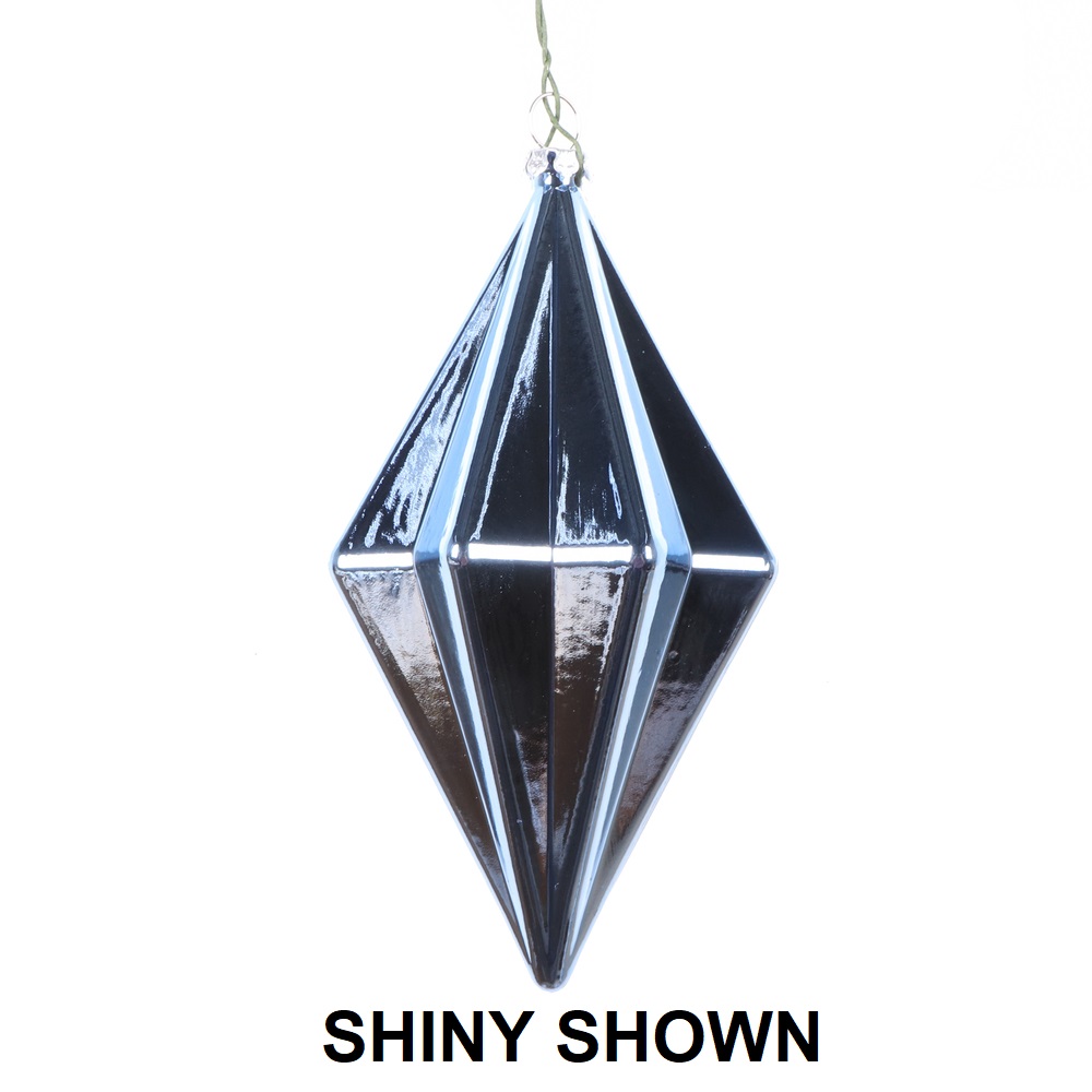 Christmastopia.com 5.5 Inch Periwinkle Matte Rhombus Christmas Finial Ornament Shatterproof