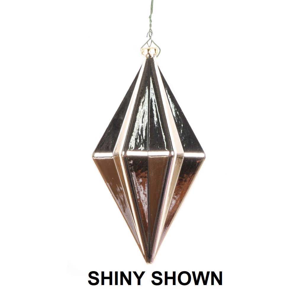 Christmastopia.com 5.5 Inch Oat Matte Rhombus Christmas Finial Ornament Shatterproof