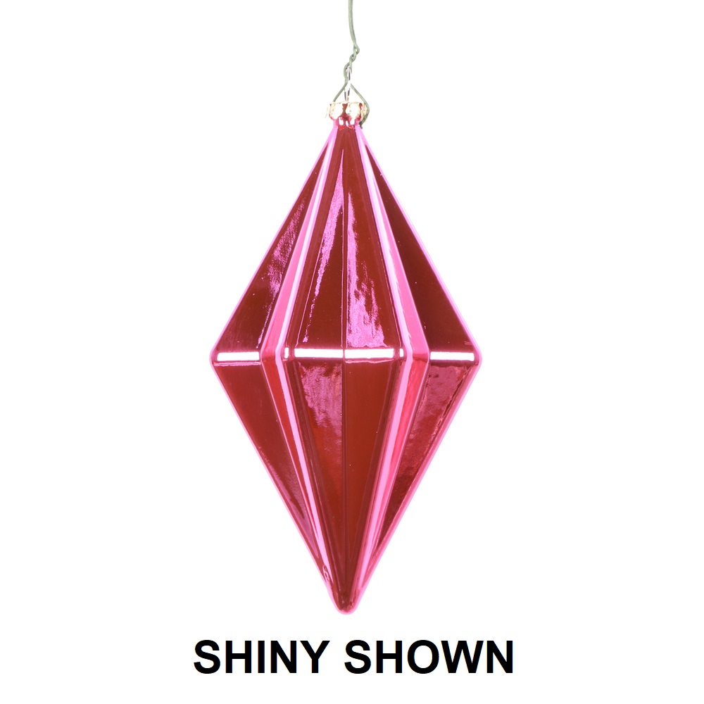 5.5 Inch Mauve Matte Rhombus Christmas Finial Ornament Shatterproof