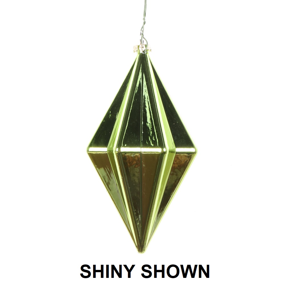 5.5 Inch Celadon Matte Rhombus Christmas Finial Ornament Shatterproof
